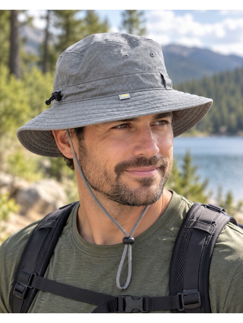 Solar Escape Gray Boonie Sun Hat One Size UPF 50+ Wide Brim Adjustable NEW